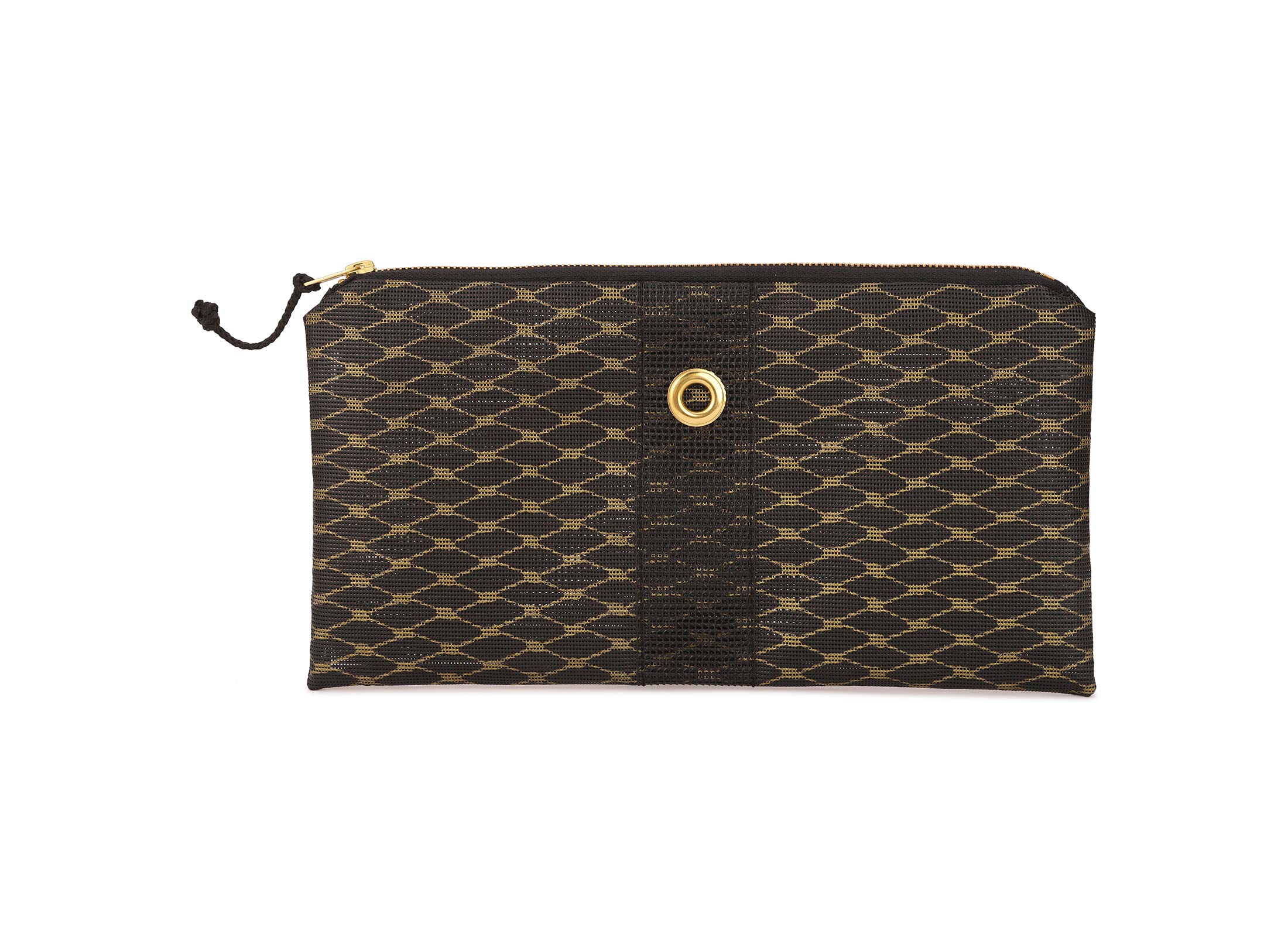 Metallic Gold Black Clutch