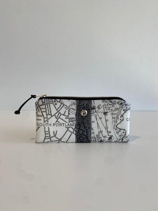 Clearance - Casco Bay Chart Mini Clutch in Black & White