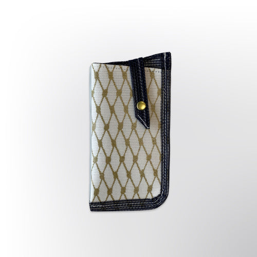 Sunglasses Case in Gold & Navy