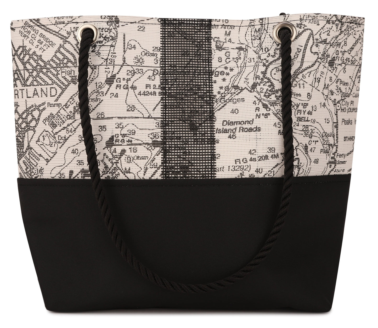 Casco Bay Chart in Black Tote