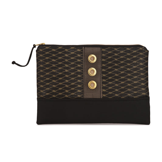 Clearance - Black & Gold Carryall Clutch