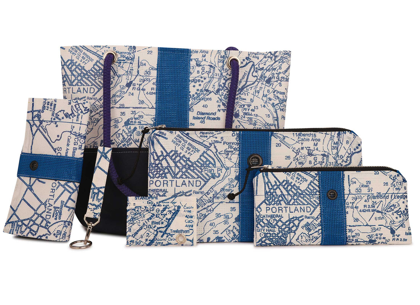 Casco Bay Chart in Sailor Blue Mini-Clutch