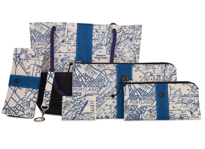 Crossbody in Sailor Blue Portland Chart